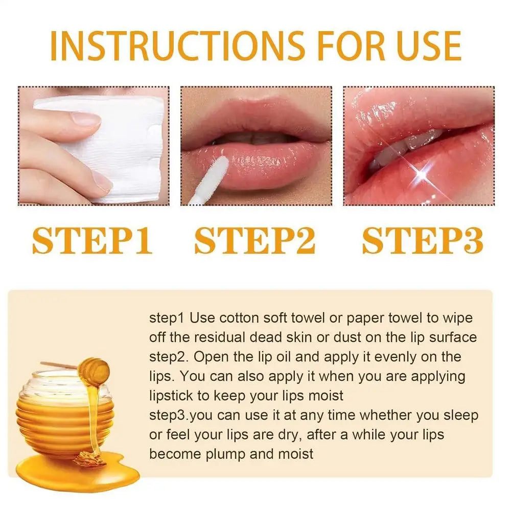 Lovely Honey Pot Lip Oil Lip Gloss Lip Balm Hydrating Lip Balm For Lip Care Moisturizing Clear Lip Oil Liquid Lipstick