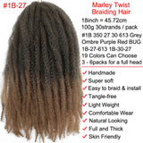 18" Marley Twist Braiding Hair | Crochet Braids | Afro Twist Kinky Hair Extensions | Ombre Colors | 30 Strands/Pack