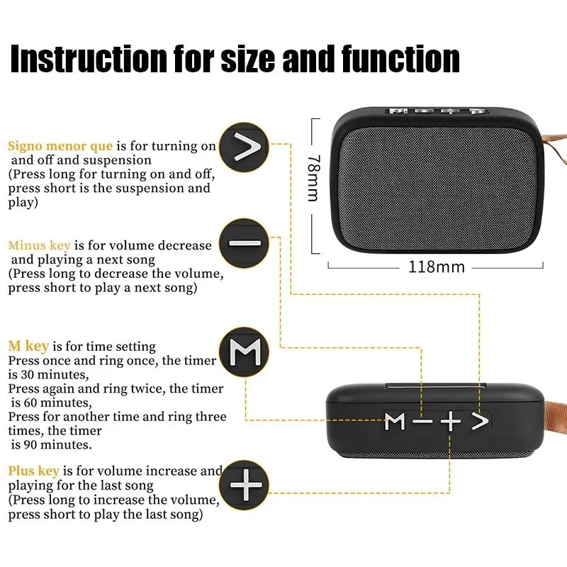 Altavoces portátiles para exteriores Bluetooth 5.0 Mini altavoz Oxford Columna inalámbrica Reproductor de música estéreo 3D Caja de sonido envolvente HiFi