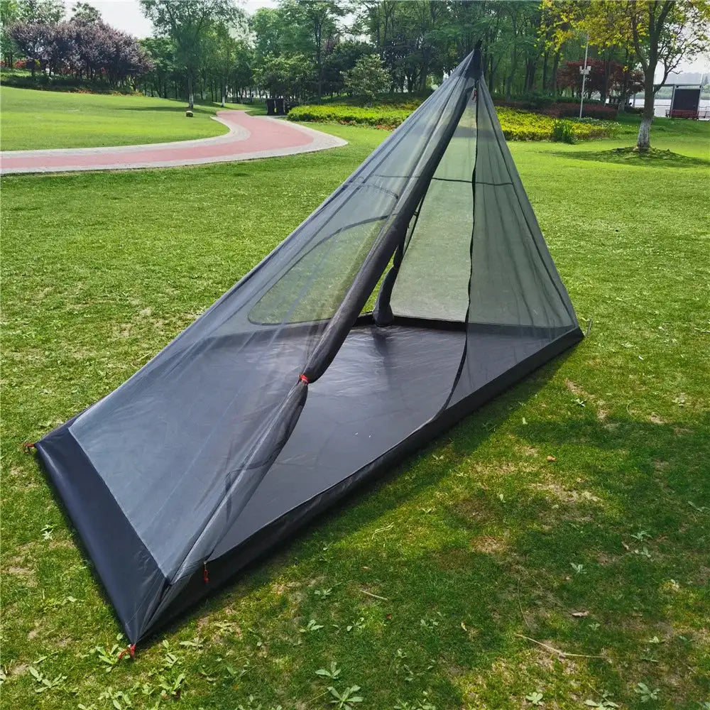 Ultralight Pyramid Tent‘s Inner Tent Outdoor Rodless Summer Mesh Tent Portable Backpacking Hiking Camping Teepee Inside Tent - Lootquake