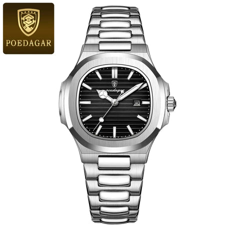 POEDAGAR Luxury Square Watch for Woman Waterproof Luminous Date Ladies Watch Stainless Steel Quartz Women's Watches Female Reloj - Lootquake