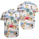 3D Full Print Hawaiian Dachshund Graphic Shirt For Men Summer Casual Button Up Surfing Beach Shirts Blusas Mens Oversize Tee Top - Lootquake