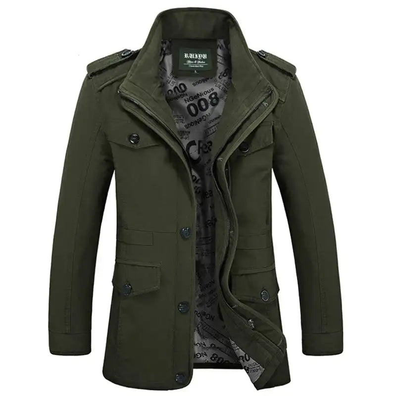 High Quality Men's Casual Jacket 6XL Male Windbreaker Oversized Cotton Classic Jackets Men Clothing Trench Coat A4F5806 - Lootquake