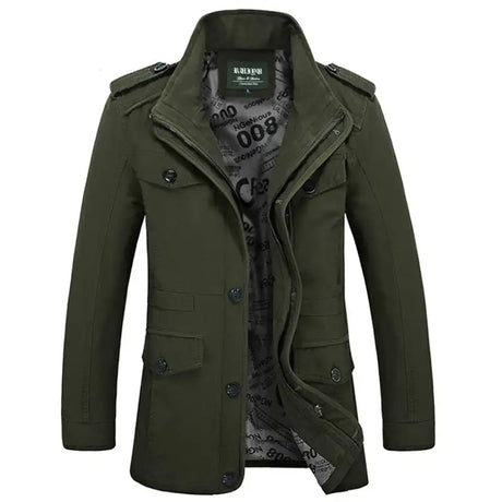 High Quality Men's Casual Jacket 6XL Male Windbreaker Oversized Cotton Classic Jackets Men Clothing Trench Coat A4F5806 - Lootquake