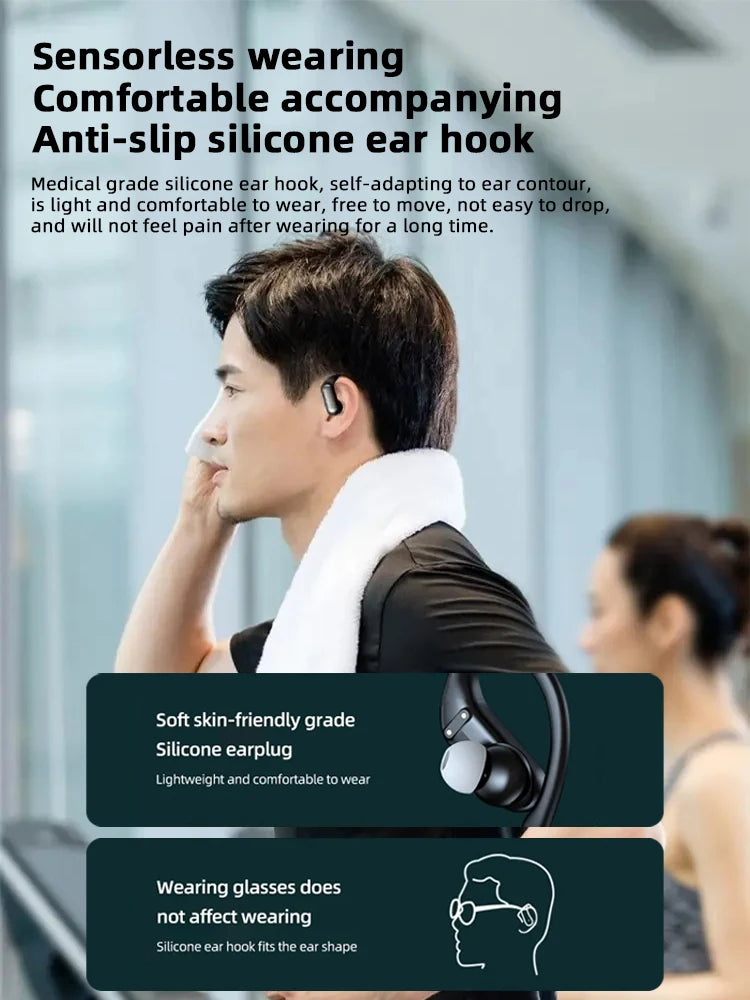 Auriculares inalámbricos Bluetooth A520 con sonido HD, estéreo, universales, con luz táctil, mini tapones para los oídos de alta calidad y antisudor.
