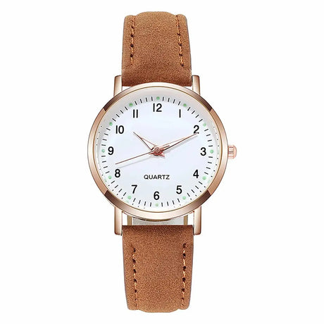 Reloj Mujer Fashion Watch for Women Leather Belt Watches Ladies Luxury Analog Quartz Luminous Wristwatch Clock Relogio Feminino - Lootquake