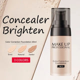 Base de maquillaje líquida profesional para rostro, cobertura total, corrector, hidratante, control de grasa, base de maquillaje, iluminador, maquillaje facial.