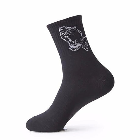 Fashion Skate Cotton Crew Socks of Virgin Mary Gesture Pattern for Men Women Hip Hop Funny Novelty  White Black Funky - Lootquake