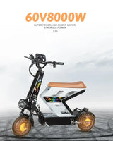 m10 8000W 60V 65AH large electric scooter max speed 90-120km/H 13inch off-road tyres lcd display removable large seat  escooter