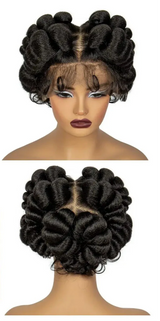 613 Blonde Short Bantu Knotless Braids Wig | Handmade Full Lace | Baby Hair