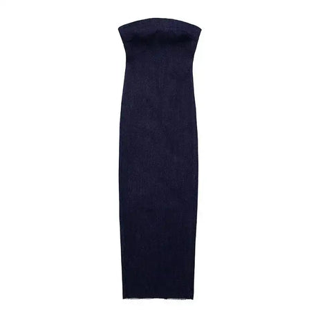 TRAF Off Shoulder Denim Dress Woman Blue Corset Long Dress Women Midi Bodycon Dresses For Women 2023 Elegant Party Dresses - Lootquake