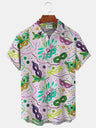 2024 Men's Mardi Gras Shirt 3D Print Short Sleeve Casual Shirts Streetwear Loose Plus Size Mens Hawaiian Shirts Tops T-Shirt - Lootquake