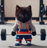 Sculpture de chat fitness mignon, dessin animé, résine 3D, artisanat, bijoux pour la maison, ornements, meuble TV, armoire à vin simple, cadeau de Saint-Valentin