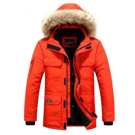 New Men Parkas Coat Windbreaker Big Pockets Wholesale Winter Parkas Men Thicken Coat Fur Hooded Jacket Overcoat Keep Warm Male - Lootquake