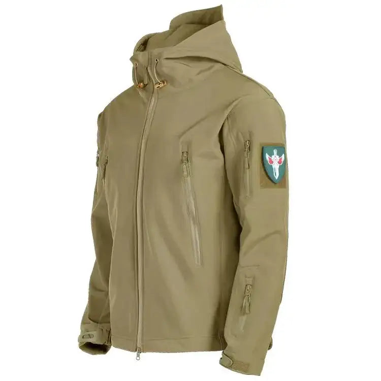 2024 New Outdoor Jackets Men Shark Skin Soft Shell Tactical Waterproof Windbreaker Jacket Mens Hooded Bomber Coats Hiking - Lootquake