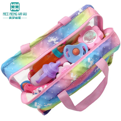 For 15-18 Inch American Doll Toys Newborn Doll Fashion Backpack, Safety Seat, Blanket, Sleeping Bag, Gift for Girls - Lootquake