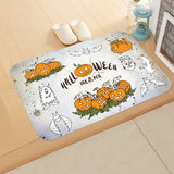 Halloween Theme  Pumpkin Witch Welcome Home Anti-Slip Door Mat Carpet  Decor Flannel Floor