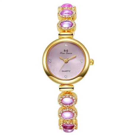 Famous Brand Women's Quartz Watches Luxury Green Gemstone Bracelet Watch Gift Female Wristwatch Dropshipping Relojes Para Mujer - Lootquake