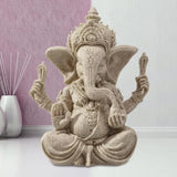 Estatua de elefante de Buda Ganesha de arenisca hecha a mano, escultura, figura para decoración del hogar y la sala de estar.