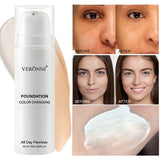 Color Changing Foundation BB Cream,Hydrating Oil Control Foundation with Color-Changing Effect,Lightweight Matte Finish Makeup