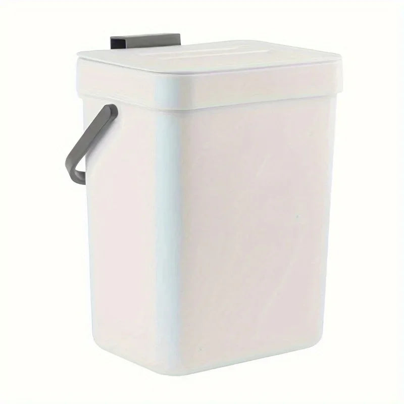 Contenedor de residuos de comida para cocina, pequeño contenedor de compostaje de encimera con tapa, contenedor de restos de comida sin olor, cubo de basura de pared