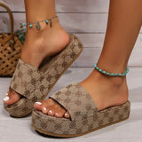 Summer New Women's Round Head Flat Soled Non-slip Slippers Woman Fashion Flowers Khaki Flats Sandals Female Zapatos De Mujer - Lootquake