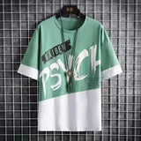 Men Casual T Shirt Letter Printed T-Shirt Hip Hop Y2K Streetwear Fashion Sport Gym Summer Washed Tops Men Clothing Trends 반팔 남자 - Lootquake