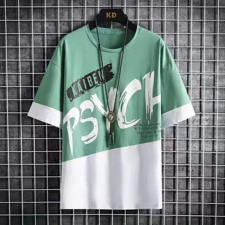Men Casual T Shirt Letter Printed T-Shirt Hip Hop Y2K Streetwear Fashion Sport Gym Summer Washed Tops Men Clothing Trends 반팔 남자 - Lootquake
