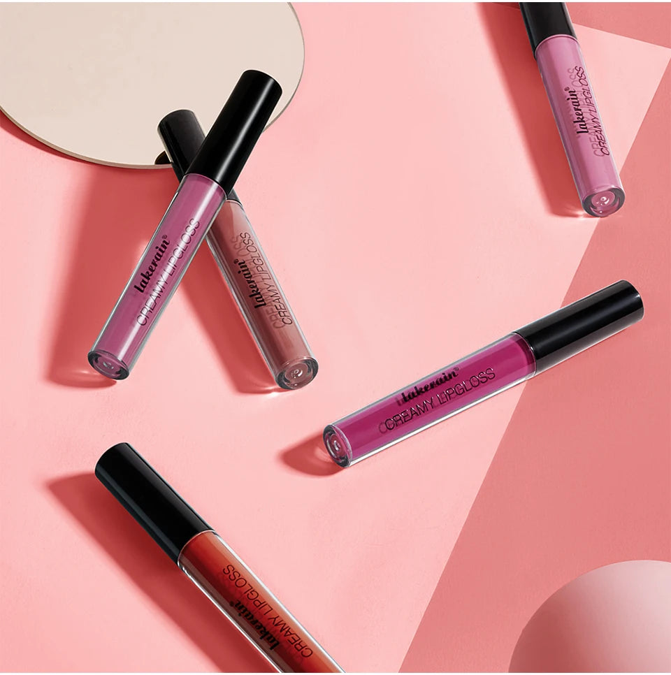 Lip Gloss Semi-Matte 8Colors Long-lasting Velvet Non-drying uitable for all skin moisturizing lipgloss plump lip brown Cosmetics