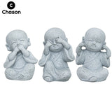 Buddha Stone Statue Little Buddhist Monks Tibetan Buddhism Figurines Zen Garden Ornament Meditation Home Aquarium Decoration