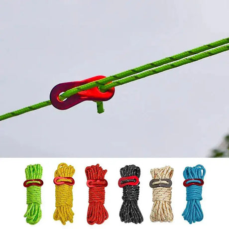 Outdoor 4M Reflective Guyline Camping Tent Cord Paracord Rope with Guyline Adjuster Tent Tarp Canopy Shelter Backpacking Rope - Lootquake