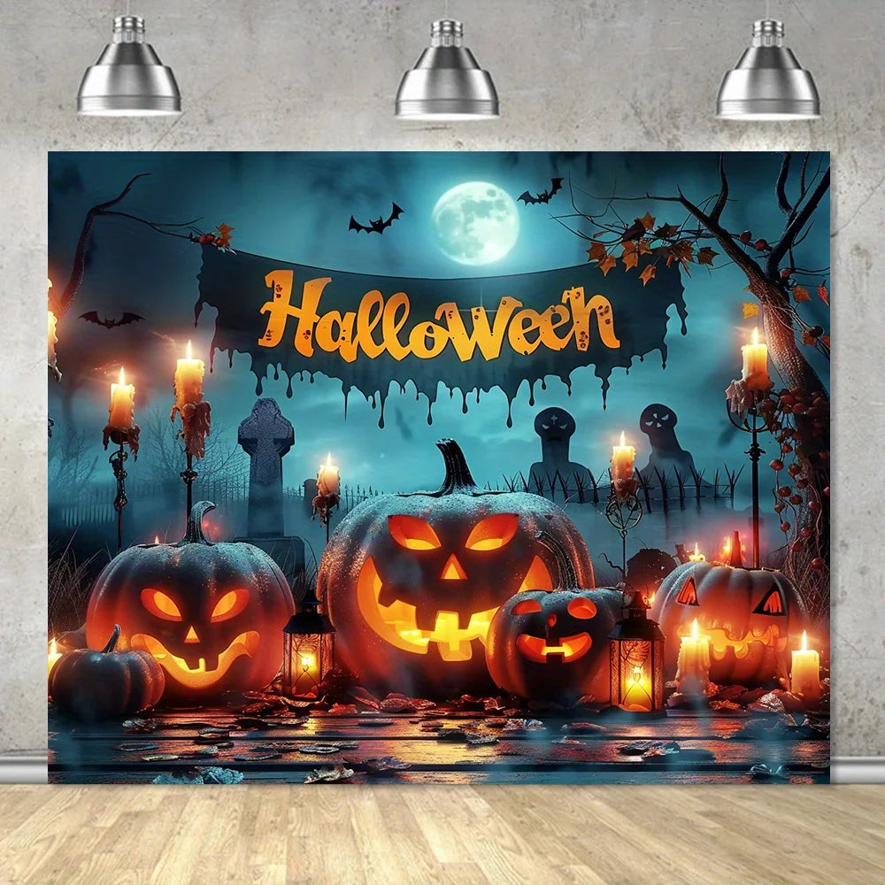 Art Deco style Halloween background - featuring a horror pumpkin theme, suitable for party and scene decoration