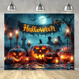 Art Deco style Halloween background - featuring a horror pumpkin theme, suitable for party and scene decoration