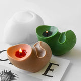 Aesthetic Wavy Fluted Geometric Striped Silicone Wax Candle Moulds Home Decor Unique Sculptural Ribbed Candle Mold