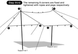 4x4m 4x3m 3x3m 19 Hang Points Tent Tarp Survival Sun Shelter Shade Canopy Outdoor Backpacking Waterproof Camping Awning SunShade