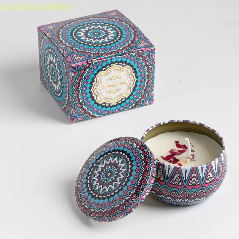 Velas aromáticas de osmanthus y gardenia con pétalos. Pequeñas velas aromáticas románticas para cumpleaños de niñas. Aromaterapia para el hogar.