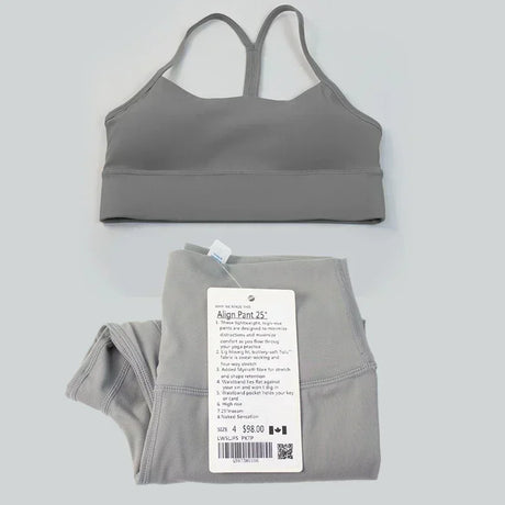 women 2 Pieces Yoga Set Women Sportswear Gym Top Y-shape Bra Fitness High Waist Leggings Workout Sports Clothes Tracksuits - Lootquake