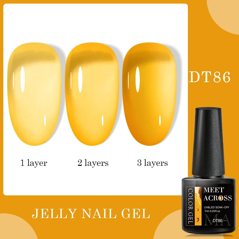 7ml Milky Jelly White Gel Nail Polish Natural Luster Long Lasting Nail Art All for Home DIY Manicure Soak Off UV LED Gel Vernis