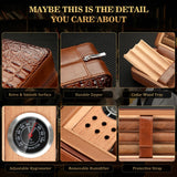 Cedar Wood Cigar Humidor Box with Humidifier and Hygrometer, Travel Cigar Case with Gift Box,Cigar Humidifier Box Holds 6 Cigars
