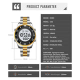 SKMEI 2141 Stainless Steel Digital Watche Muslim Azan Prayer Compass Clock Adhan Alarm Hijri Islamic Wristwatch with Back Light - Lootquake