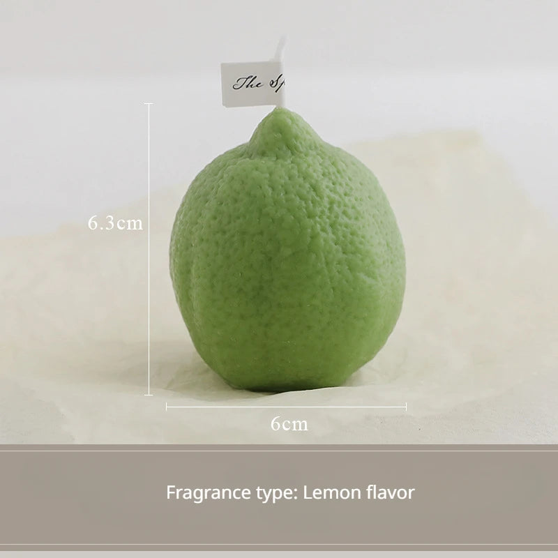 Vela de limón decorativa con fragancia INS, regalo de cumpleaños, regalo de cumpleaños, vela de imitación de fruta, velas perfumadas
