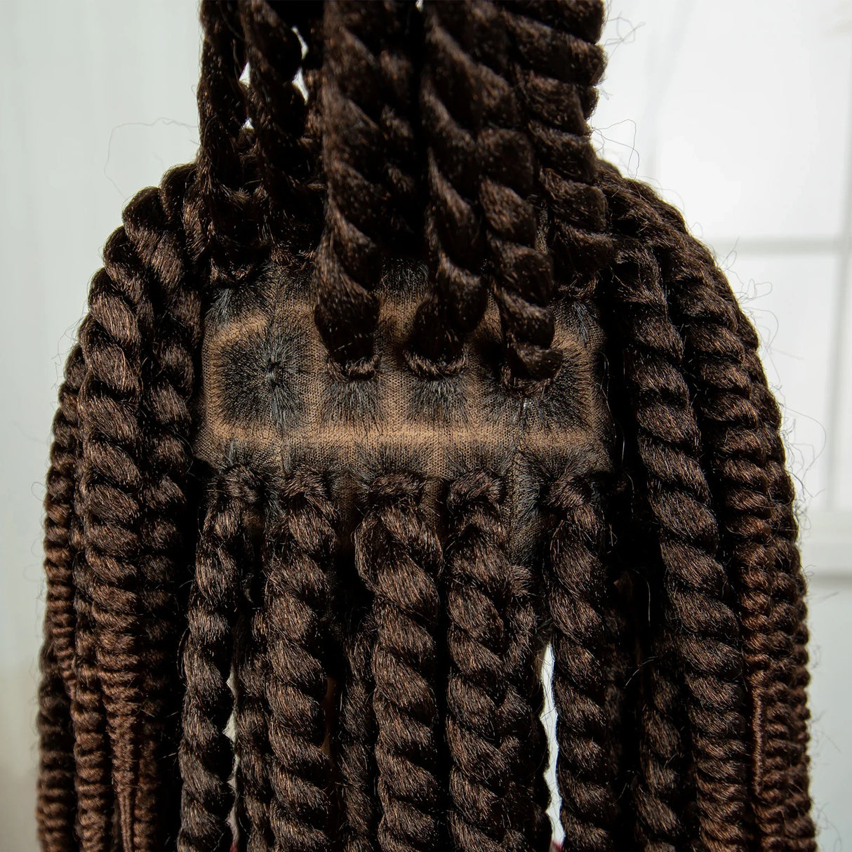 16" Knotless Box Twist Braids Wig | Full Lace | Baby Hair