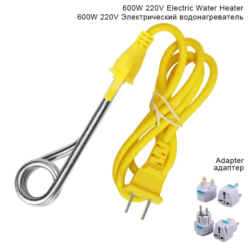 Mini calentador de agua eléctrico de 600 W, 220 V, para agua caliente, café, inmersión, viaje, portátil, instantáneo, enchufe UE/Reino Unido.