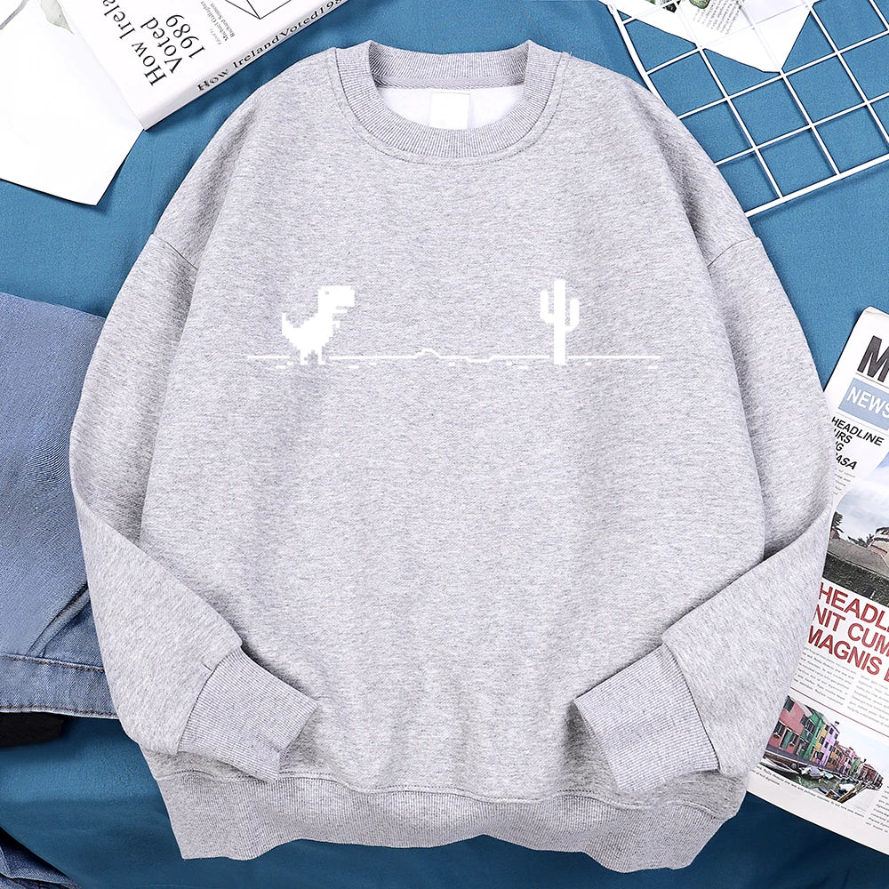Network Malfunction Little Dinosaur Sweatshirts Men Women Casual Hoody Hip Hop Comfortable Streetwear Loose Warm Clothes Hoodies - Lootquake