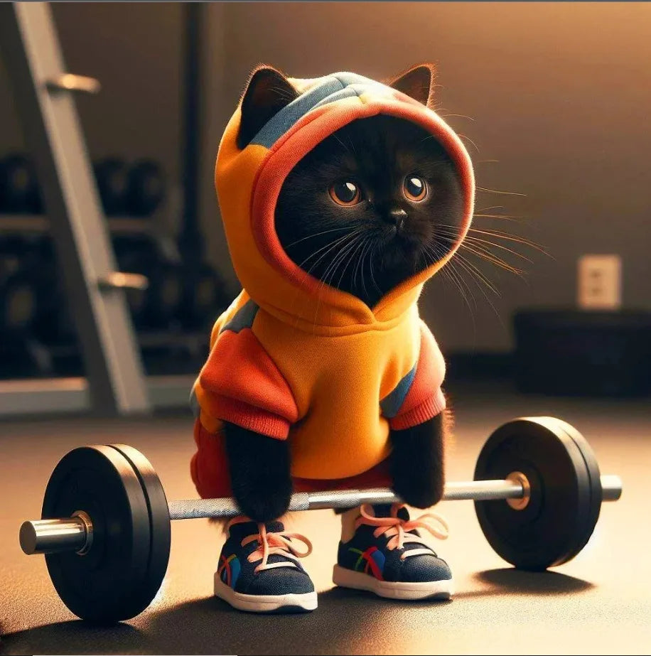 Sculpture de chat fitness mignon, dessin animé, résine 3D, artisanat, bijoux pour la maison, ornements, meuble TV, armoire à vin simple, cadeau de Saint-Valentin