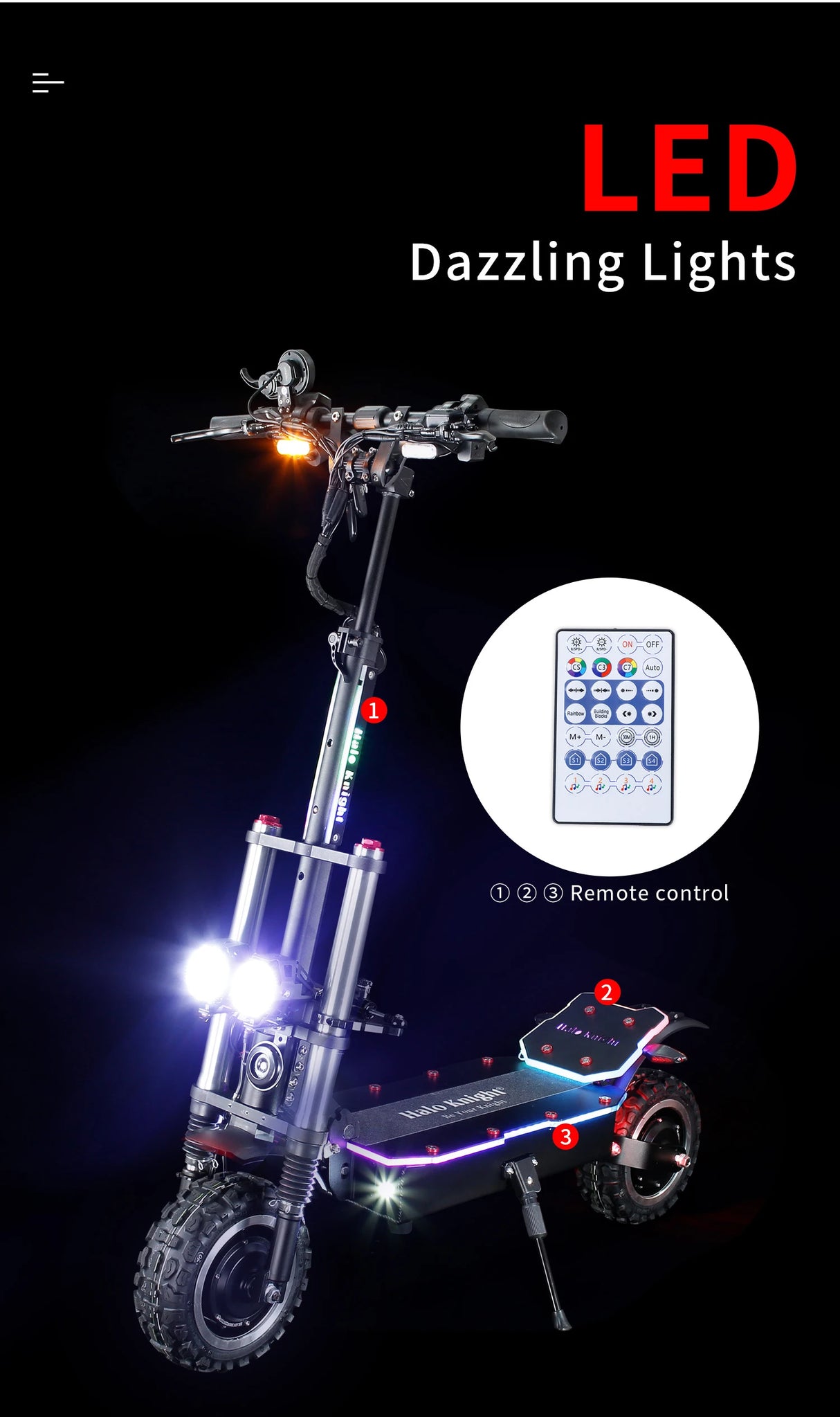Halo Knight T107Pro Powerful Electric Scooter Adult Professional 95KM/H Fast E Scooter 6000W Off Road Dual Motor EScooter Cheap