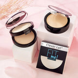 Polvos hidratantes naturales 2 en 1 para rostro, base suave, polvos compactos, maquillaje, corrector, cobertura de poros, blanqueamiento e iluminación.