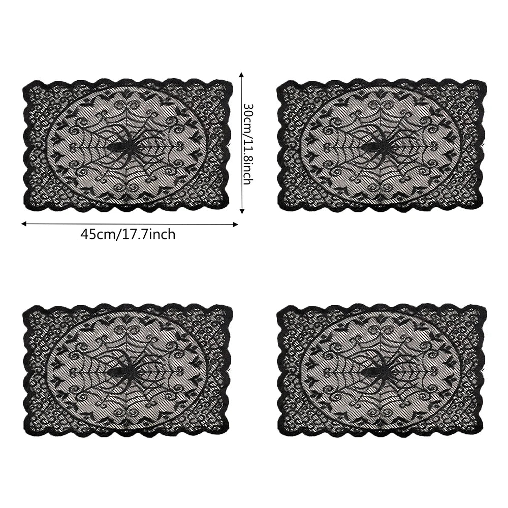 Halloween Decorations Set Spider Web Table Runner Fireplace Scarf Cover Tablecloth 3D Bats Wall Stickers Halloween Party Decor