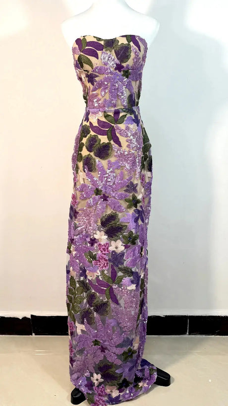 2025 Summer New Bra Heavy Industry Sequins Split Long Dress Women's Elegant Celebrity Club Party Evening Dress Wholesa - Lootquake