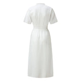 Summer Sexy Hollow Out Beach Tunic Pareo White V Neck Cover Up Long Dress Bikini Cover Up  Swimwear Bathing Suit Beachwear - Lootquake
